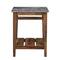 Walker Edison 18" Dark Concrete & Reclaimed Barnwood Farmhouse Trim Side Table